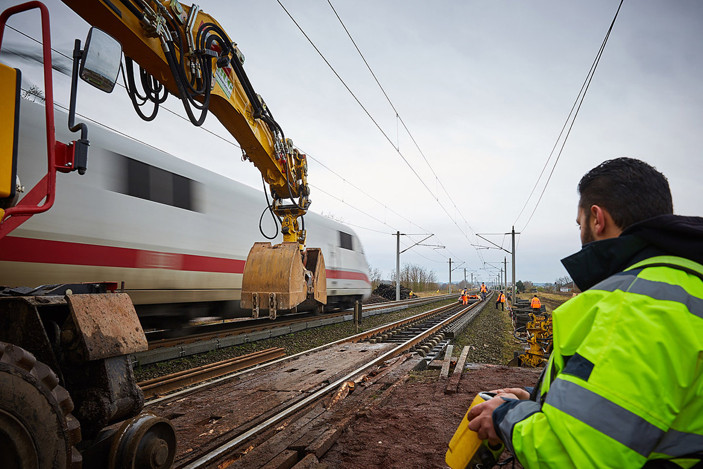 Sicherungsposten, Gleisbaustelle Sicherungsposten, Gleisbaustelle